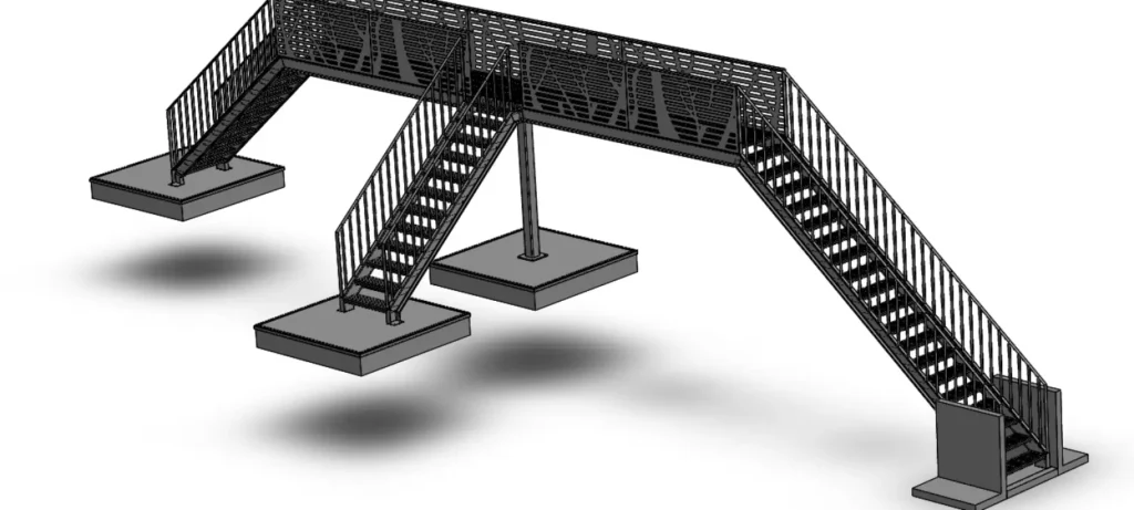 stalen geraamte voor wildwaterbaan project technics